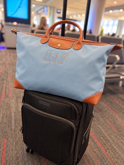 Monogrammed travel tote