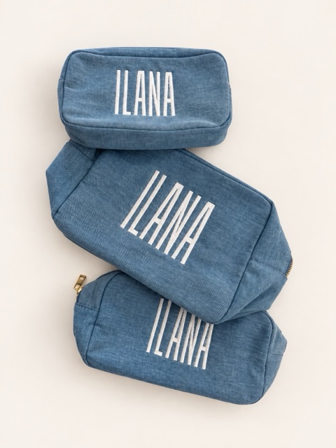 Denim pouch set