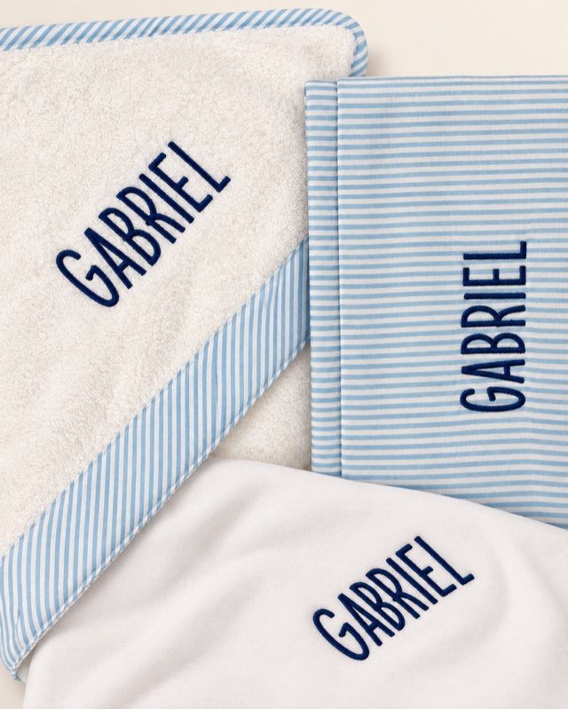 Blue striped baby set