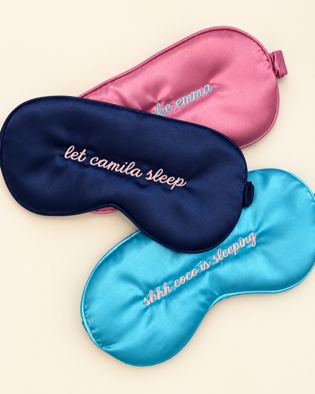 Personalized satin sleep masks
