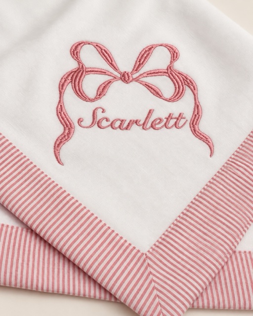 Personalized striped baby blanket