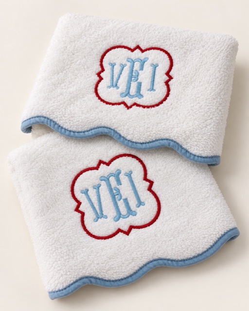 Scalloped towels