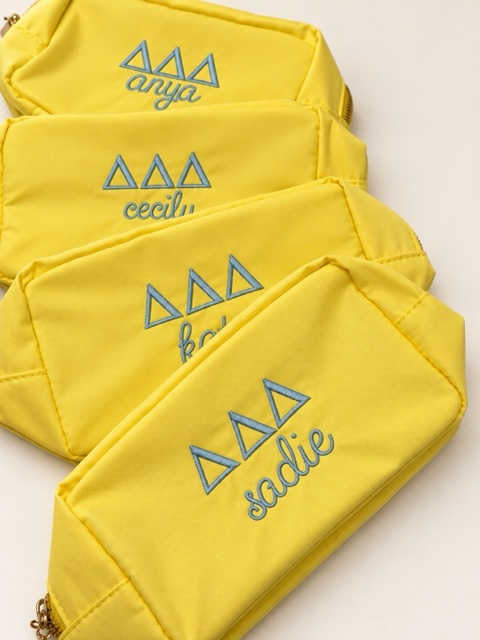 Yellow personalized pouches