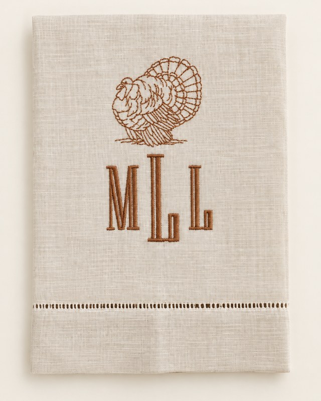 Monogrammed Thanksgiving linen